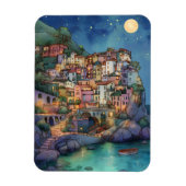 Positano, Italien - Coastal Village & Starry Sky Magnet (Vertikal)