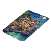 Positano, Italien - Coastal Village & Starry Sky Magnet (Linke Seite)