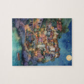 Positano, Italien - Coastal Village & Starry Sky Puzzle (Horizontal)