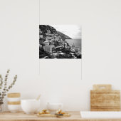 Positano, Italien - Fotodruck - B&W Poster (Küche)