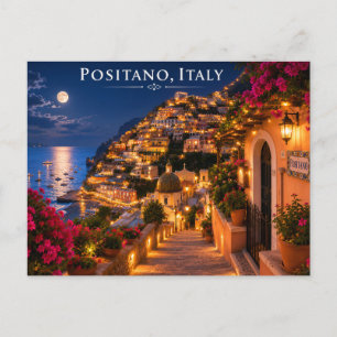 Positano Italien Nacht Postkarte
