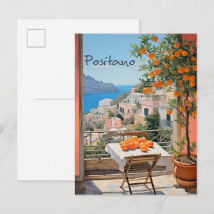Positano Italien Reise Stadt Malerei Ästhetik Postkarte