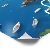Positano Italien Reiseplakat Poster (Ecke)