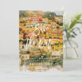 Positano Italien Sommerhochzeit speichern Sie die Dankeskarte (Stehend Vorderseite)