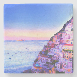 Positano, Italien Sonnenuntergang Steinuntersetzer