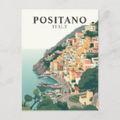Positano, Italien Stadt Vintag Postkarte (Vorderseite)