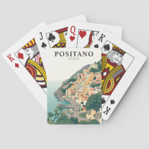 Positano, Italien Stadt Vintage  Spielkarten