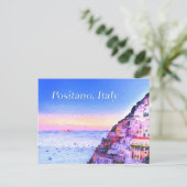 Positano, Italien Sunset Postcard Postkarte (Stehend Vorderseite)