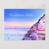 Positano, Italien Sunset Postcard Postkarte (Vorderseite)