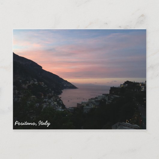 Positano, Italien Sunset Postcard Postkarte (Vorderseite)
