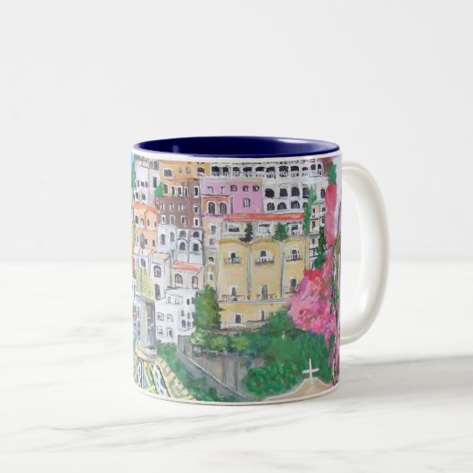 Positano, Italien-Tasse Zweifarbige Tasse (VorderseiteRechts)