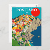 Positano, Italien Vintag Sunrise Postkarte (Vorne/Hinten)