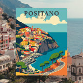 Positano, Italien Vintage Küste Postkarte