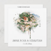 *~* POSITANO Italienisch AR20 UAWG QR Hochzeit Einladung (Vorne/Hinten)