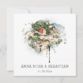 *~* POSITANO Italienisch AR20 UAWG QR Hochzeit Einladung (Vorderseite)