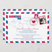 Positano Italy Airmail Post Wedding Reception Einladung (Vorne/Hinten)