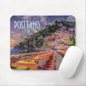 Positano Italy Cliff Zuhause Amalfi Sunset Retro Mousepad (Mit Mouse)