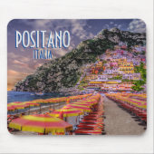 Positano Italy Cliff Zuhause Amalfi Sunset Retro Mousepad (Vorne)