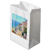 Positano Italy Gift Bag Mittlere Geschenktüte (Rückseite Schrägansicht)