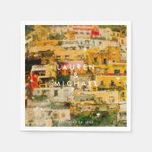 Positano italy landschaftliche Hochzeitsnapkins Serviette (Vorderseite)