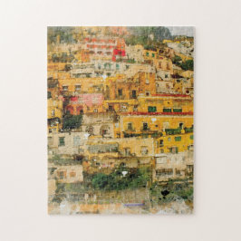 positano italy mediterrane Aquarell Puzzle