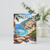 Positano Italy Postkarte (Stehend Vorderseite)