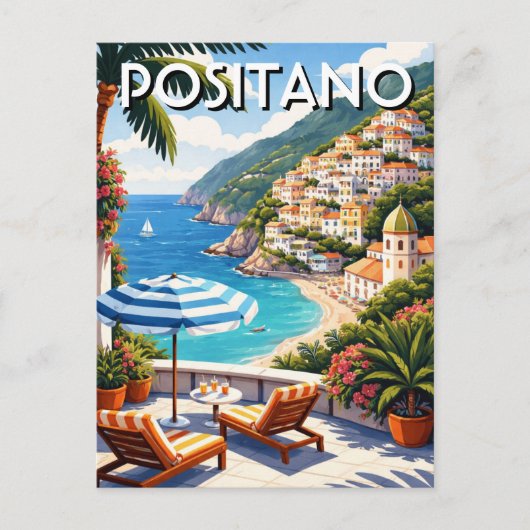 Positano Italy Postkarte (Vorderseite)