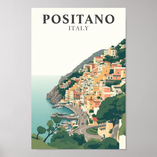 Positano, Italy Town Vintage Poster (Vorne)