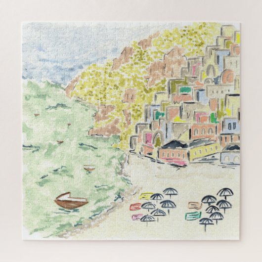 Positano Italy Watercolor Jigsaw Puzzle (Vertikal)