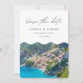 Positano Italy Wedding Save the Date Einladung (Vorderseite)