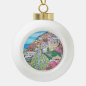 Positano - Keramik-Ball-Verzierung Keramik Kugel-Ornament (Vorderseite)