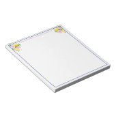 Positano Lemon Pink Floral Personalisiert mit Name Notizblock (angewinkelt)