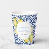 Positano Lemons Blue Tiles Brautparty Party Pappbecher (Vorderseite)