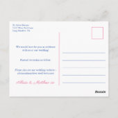 Positano Lemons Blue Tiles Pink Save the Date Postkarte (Rückseite)