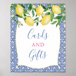 Positano Lemons Duschkarten und Geschenke Poster