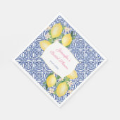 Positano Lemons Italian Blue Tiles Brautparty Serviette (Ecke)