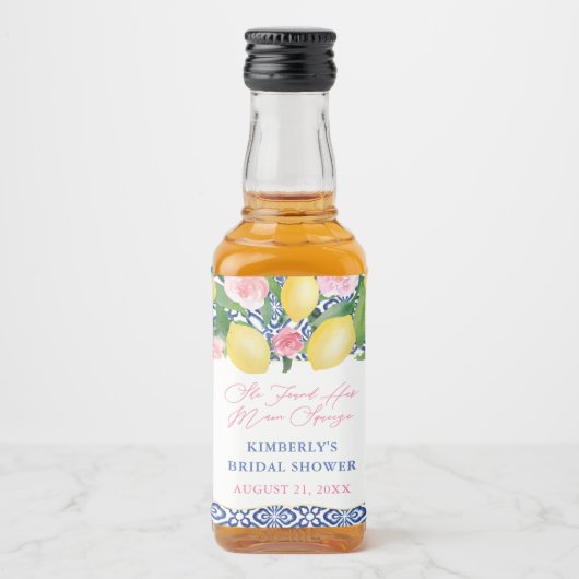 Positano Lemons Main Squeeze Brautparty Favoriten Alkoholflaschenetikett (Vorderseite)