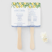Positano Lemons Pale Blue Accents Wedding Program Fächer (Vorne und Hinten)