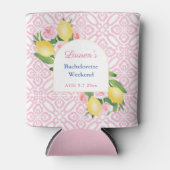 Positano Lemons Pink Blume Junggeselinnen-Abschied Dosenkühler (Vorderseite)