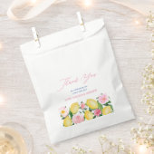 Positano Lemons Pink Floral Wedding Geschenktütchen (Ausgeschnitten)