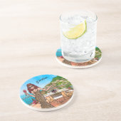 Positano Leopard Woman Stone Untersetzer (Seite)