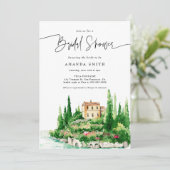 Positano mediterrane Italien Themed Brautparty Einladung (Stehend Vorderseite)