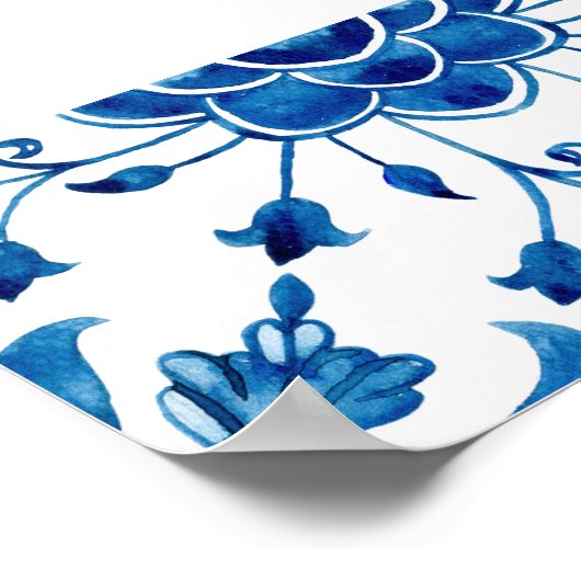 Positano Mediterranean Italy Tiles Lemon Willkomme Poster (Ecke)