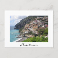 Positano Stadt an der Amalfiküste weiße Postkarte
