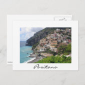 Positano Stadt an der Amalfiküste weiße Postkarte (Vorne/Hinten)