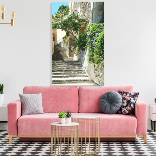Positano Stretched Canvas Print Leinwanddruck (Insitu (Wohnzimmer))