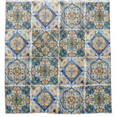 Positano Vintag Italienischer Tile Duschvorhang (Vorderseite)