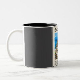 Positano Vintag Watercolor Travel Zweifarbige Tasse