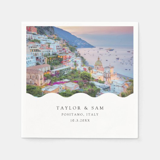 Positano Wedding Amalfi Coast Cocktail Napkin Serviette (Vorderseite)