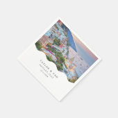Positano Wedding Amalfi Coast Cocktail Napkin Serviette (Ecke)